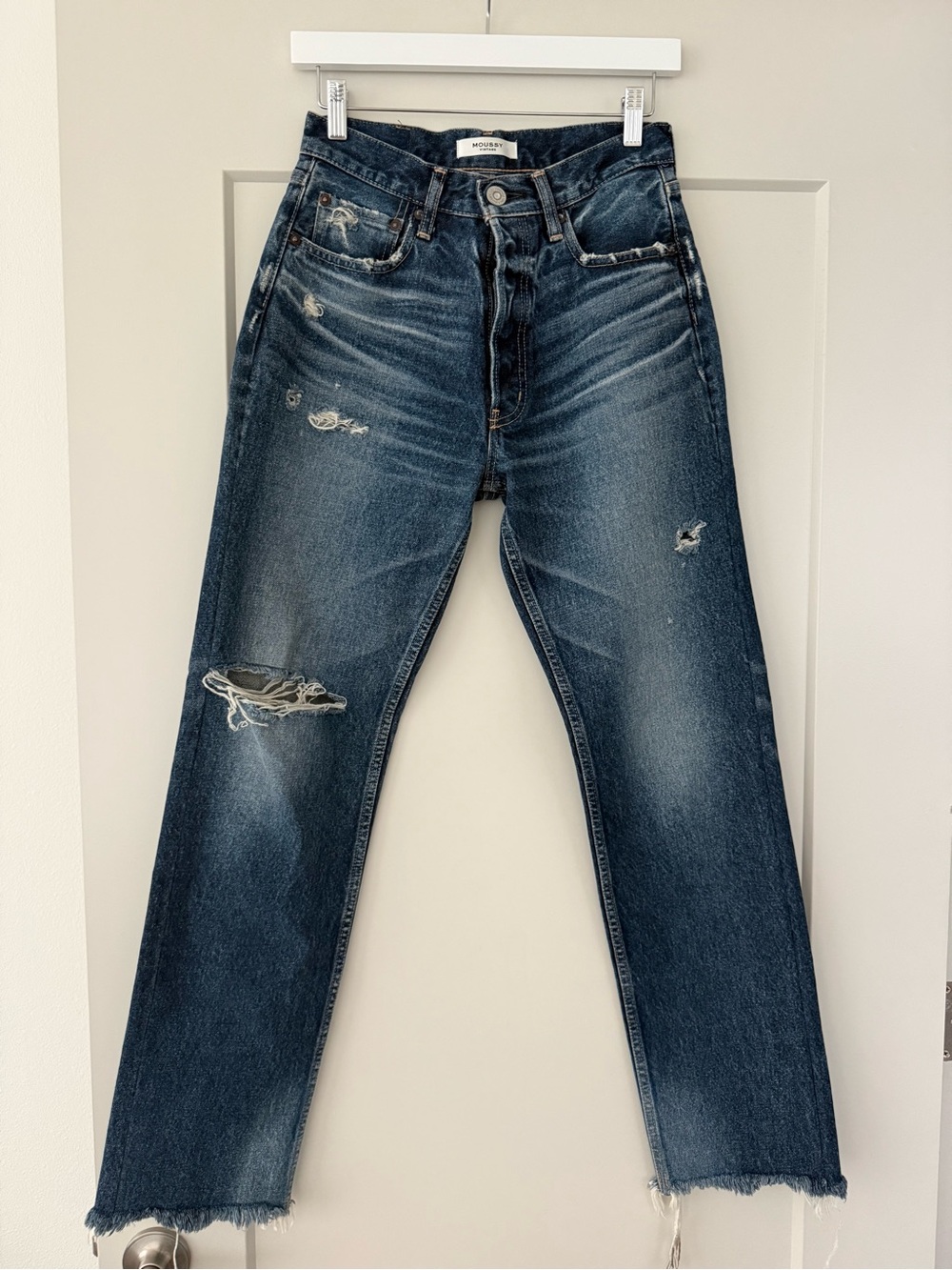 Moussy Vintage Japanese Denim Dark Wash Straight Cutoffs
